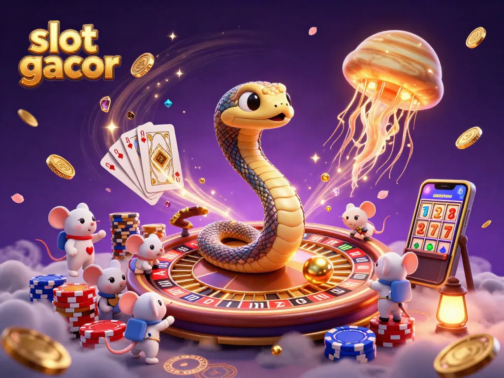 Melihat slot gacor dengan karakter unik seperti ular Saturnus dan astronaut tikus yang beraksi di ruang kasino