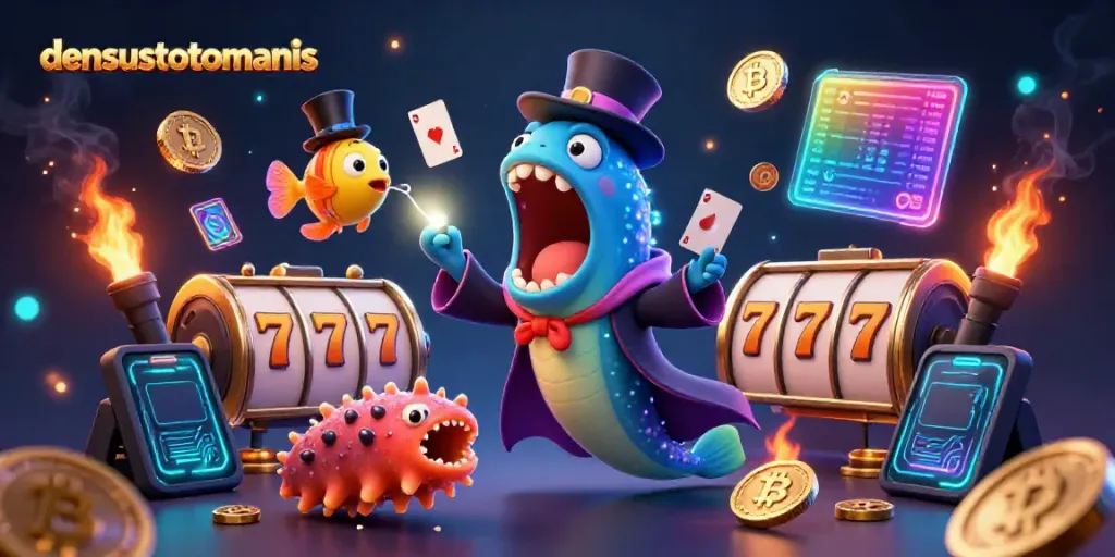Experience thrilling card magic at densustotomanis featuring a whimsical deep-sea act in a vibrant casino