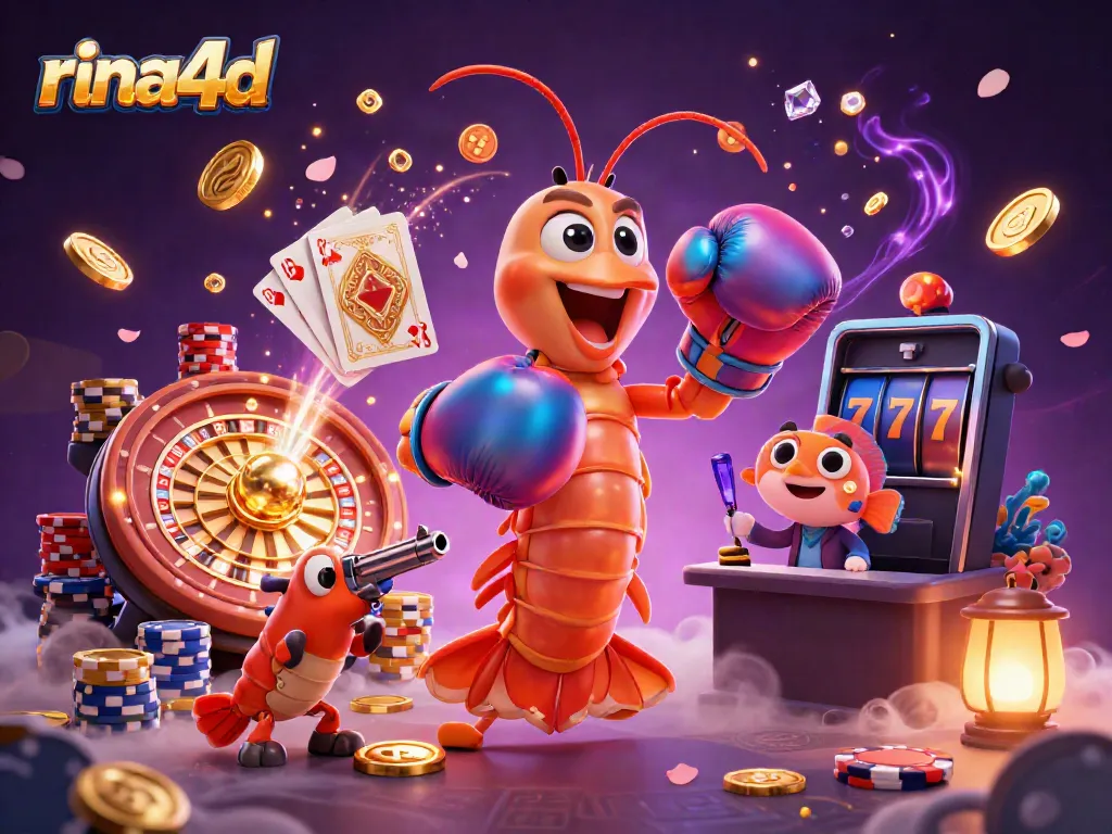 Experience the excitement of gaming with rina4d's vibrant 3D illustration featuring energetic sea characters.