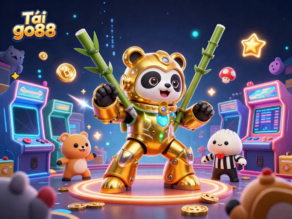 Experience thrilling excitement as you Tải go88, capturing the lively ambiance of a digital casino with vibrant game elements.